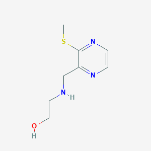 molecular formula C8H13N3OS B7925886 2-[(3-Methylsulfanyl-pyrazin-2-ylmethyl)-amino]-ethanol 
