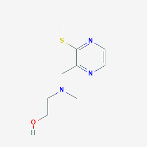 molecular formula C9H15N3OS B7925893 2-(Methyl((3-(methylthio)pyrazin-2-yl)methyl)amino)ethanol 