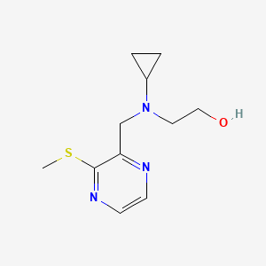 molecular formula C11H17N3OS B7925901 2-(Cyclopropyl((3-(methylthio)pyrazin-2-yl)methyl)amino)ethanol 
