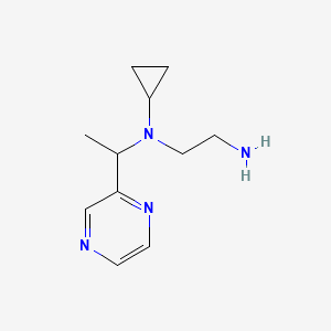 molecular formula C11H18N4 B7926006 N1-Cyclopropyl-N1-(1-(pyrazin-2-yl)ethyl)ethane-1,2-diamine 