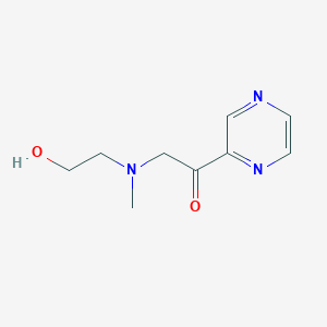 molecular formula C9H13N3O2 B7926011 2-[(2-Hydroxy-ethyl)-methyl-amino]1-pyrazin-2-yl-ethanone 