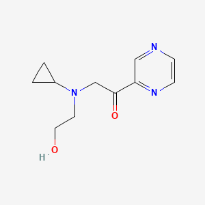 molecular formula C11H15N3O2 B7926018 2-[Cyclopropyl-(2-hydroxy-ethyl)-amino]-1-pyrazin-2-yl-ethanone 