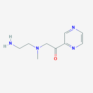 molecular formula C9H14N4O B7926024 2-[(2-Amino-ethyl)-methyl-amino]-1-pyrazin-2-yl-ethanone 