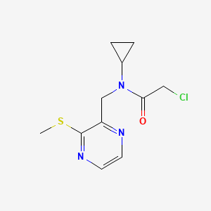 molecular formula C11H14ClN3OS B7926071 2-Chloro-N-cyclopropyl-N-(3-methylsulfanyl-pyrazin-2-ylmethyl)-acetamide 