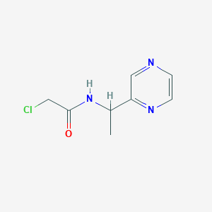 molecular formula C8H10ClN3O B7926159 2-Chloro-N-(1-pyrazin-2-yl-ethyl)-acetamide 
