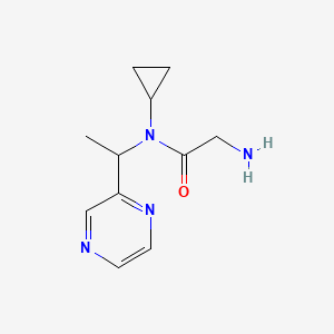 molecular formula C11H16N4O B7926193 2-Amino-N-cyclopropyl-N-(1-pyrazin-2-yl-ethyl)-acetamide 