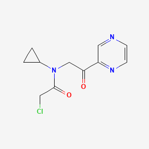 molecular formula C11H12ClN3O2 B7926209 2-Chloro-N-cyclopropyl-N-(2-oxo-2-pyrazin-2-yl-ethyl)-acetamide 