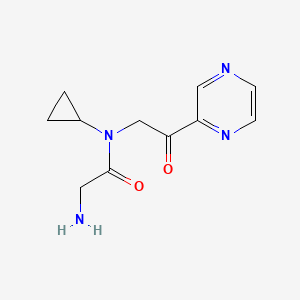 molecular formula C11H14N4O2 B7926225 2-Amino-N-cyclopropyl-N-(2-oxo-2-(pyrazin-2-yl)ethyl)acetamide 