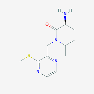molecular formula C12H20N4OS B7926271 (S)-2-Amino-N-isopropyl-N-(3-methylsulfanyl-pyrazin-2-ylmethyl)-propionamide 