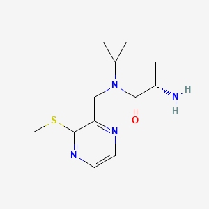 molecular formula C12H18N4OS B7926273 (S)-2-Amino-N-cyclopropyl-N-(3-methylsulfanyl-pyrazin-2-ylmethyl)-propionamide 