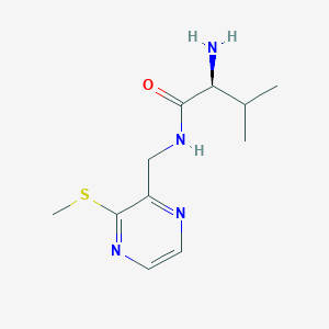 molecular formula C11H18N4OS B7926274 (S)-2-Amino-3-methyl-N-(3-methylsulfanyl-pyrazin-2-ylmethyl)-butyramide 