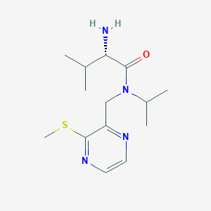 molecular formula C14H24N4OS B7926284 (S)-2-Amino-N-isopropyl-3-methyl-N-(3-methylsulfanyl-pyrazin-2-ylmethyl)-butyramide 