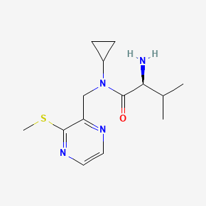 molecular formula C14H22N4OS B7926285 (S)-2-Amino-N-cyclopropyl-3-methyl-N-(3-methylsulfanyl-pyrazin-2-ylmethyl)-butyramide 
