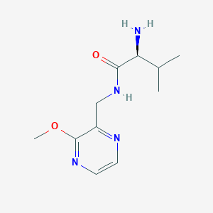 molecular formula C11H18N4O2 B7926307 (S)-2-Amino-N-(3-methoxy-pyrazin-2-ylmethyl)-3-methyl-butyramide 