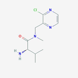molecular formula C11H17ClN4O B7926343 (S)-2-Amino-N-(3-chloro-pyrazin-2-ylmethyl)-3,N-dimethyl-butyramide 
