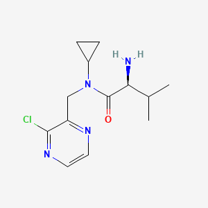 molecular formula C13H19ClN4O B7926349 (S)-2-Amino-N-((3-chloropyrazin-2-yl)methyl)-N-cyclopropyl-3-methylbutanamide 
