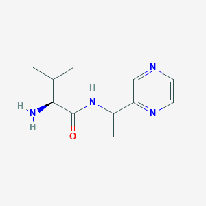 molecular formula C11H18N4O B7926369 (S)-2-Amino-3-methyl-N-(1-pyrazin-2-yl-ethyl)-butyramide 
