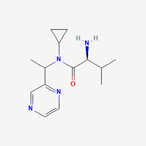 molecular formula C14H22N4O B7926387 (S)-2-Amino-N-cyclopropyl-3-methyl-N-(1-pyrazin-2-yl-ethyl)-butyramide 