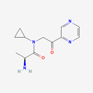 molecular formula C12H16N4O2 B7926409 (S)-2-Amino-N-cyclopropyl-N-(2-oxo-2-pyrazin-2-yl-ethyl)-propionamide 