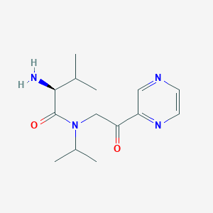 molecular formula C14H22N4O2 B7926423 (S)-2-Amino-N-isopropyl-3-methyl-N-(2-oxo-2-pyrazin-2-yl-ethyl)-butyramide 