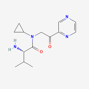 molecular formula C14H20N4O2 B7926427 (S)-2-Amino-N-cyclopropyl-3-methyl-N-(2-oxo-2-pyrazin-2-yl-ethyl)-butyramide 