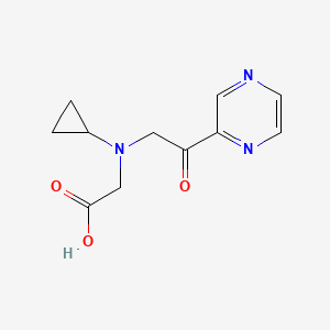 molecular formula C11H13N3O3 B7926525 [Cyclopropyl-(2-oxo-2-pyrazin-2-yl-ethyl)-amino]-acetic acid 