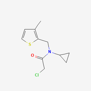 molecular formula C11H14ClNOS B7926826 2-Chloro-N-cyclopropyl-N-(3-methyl-thiophen-2-ylmethyl)-acetamide 