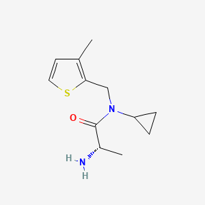 molecular formula C12H18N2OS B7926894 (S)-2-Amino-N-cyclopropyl-N-(3-methyl-thiophen-2-ylmethyl)-propionamide 