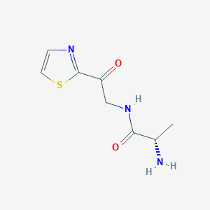 molecular formula C8H11N3O2S B7927032 (S)-2-Amino-N-(2-oxo-2-thiazol-2-yl-ethyl)-propionamide 