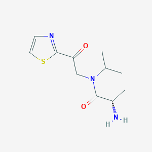 molecular formula C11H17N3O2S B7927041 (S)-2-Amino-N-isopropyl-N-(2-oxo-2-thiazol-2-yl-ethyl)-propionamide 