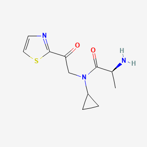 molecular formula C11H15N3O2S B7927049 (S)-2-Amino-N-cyclopropyl-N-(2-oxo-2-thiazol-2-yl-ethyl)-propionamide 