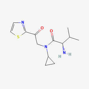 molecular formula C13H19N3O2S B7927073 (S)-2-Amino-N-cyclopropyl-3-methyl-N-(2-oxo-2-thiazol-2-yl-ethyl)-butyramide 