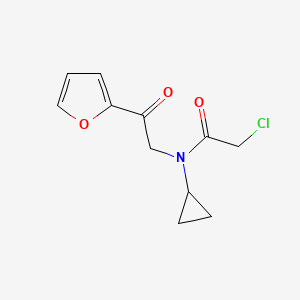 molecular formula C11H12ClNO3 B7927341 2-Chloro-N-cyclopropyl-N-(2-furan-2-yl-2-oxo-ethyl)-acetamide 