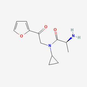 molecular formula C12H16N2O3 B7927382 (S)-2-Amino-N-cyclopropyl-N-(2-furan-2-yl-2-oxo-ethyl)-propionamide 