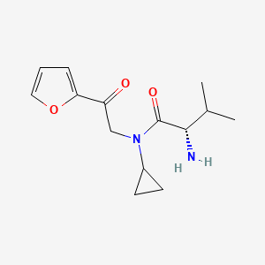 molecular formula C14H20N2O3 B7927410 (S)-2-Amino-N-cyclopropyl-N-(2-furan-2-yl-2-oxo-ethyl)-3-methyl-butyramide 