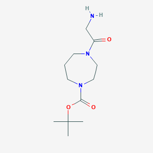 molecular formula C12H23N3O3 B7927462 4-(2-Amino-acetyl)-[1,4]diazepane-1-carboxylic acid tert-butyl ester 