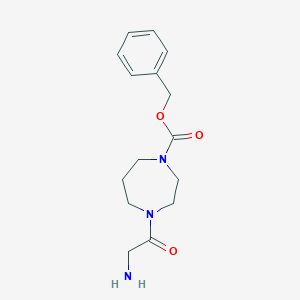 molecular formula C15H21N3O3 B7927466 4-(2-Amino-acetyl)-[1,4]diazepane-1-carboxylic acid benzyl ester 
