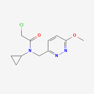 molecular formula C11H14ClN3O2 B7927589 2-Chloro-N-cyclopropyl-N-(6-methoxy-pyridazin-3-ylmethyl)-acetamide 