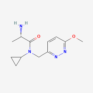 molecular formula C12H18N4O2 B7927643 (S)-2-Amino-N-cyclopropyl-N-(6-methoxy-pyridazin-3-ylmethyl)-propionamide 