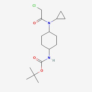 molecular formula C16H27ClN2O3 B7927698 {4-[(2-Chloro-acetyl)-cyclopropyl-amino]-cyclohexyl}-carbamic acid tert-butyl ester 