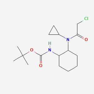 molecular formula C16H27ClN2O3 B7927704 {2-[(2-Chloro-acetyl)-cyclopropyl-amino]-cyclohexyl}-carbamic acid tert-butyl ester 