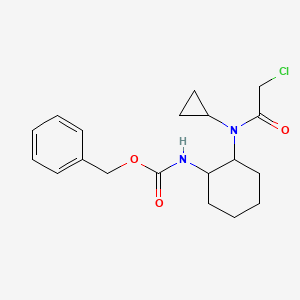 molecular formula C19H25ClN2O3 B7927738 {2-[(2-Chloro-acetyl)-cyclopropyl-amino]-cyclohexyl}-carbamic acid benzyl ester 