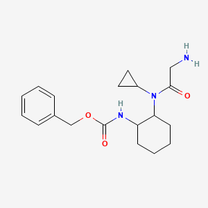 molecular formula C19H27N3O3 B7927788 {2-[(2-Amino-acetyl)-cyclopropyl-amino]-cyclohexyl}-carbamic acid benzyl ester 