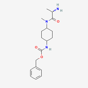 molecular formula C18H27N3O3 B7927803 {4-[((S)-2-Amino-propionyl)-methyl-amino]-cyclohexyl}-carbamic acid benzyl ester 