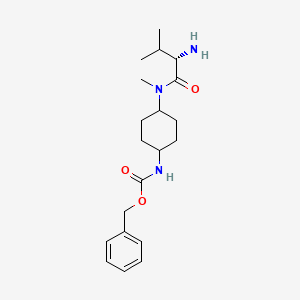 molecular formula C20H31N3O3 B7927853 {4-[((S)-2-Amino-3-methyl-butyryl)-methyl-amino]-cyclohexyl}-carbamic acid benzyl ester 