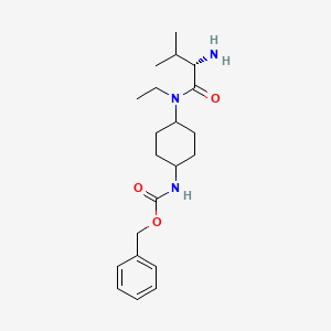 molecular formula C21H33N3O3 B7927859 {4-[((S)-2-Amino-3-methyl-butyryl)-ethyl-amino]-cyclohexyl}-carbamic acid benzyl ester 