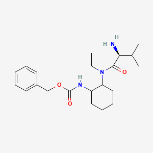 molecular formula C21H33N3O3 B7927867 {2-[((S)-2-Amino-3-methyl-butyryl)-ethyl-amino]-cyclohexyl}-carbamic acid benzyl ester 
