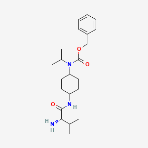 molecular formula C22H35N3O3 B7927983 [4-((S)-2-Amino-3-methyl-butyrylamino)-cyclohexyl]-isopropyl-carbamic acid benzyl ester 