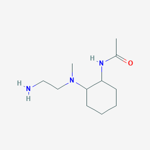 molecular formula C11H23N3O B7928152 N-{2-[(2-Amino-ethyl)-methyl-amino]-cyclohexyl}-acetamide 