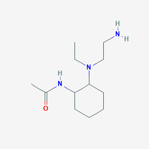 molecular formula C12H25N3O B7928156 N-{2-[(2-Amino-ethyl)-ethyl-amino]-cyclohexyl}-acetamide 